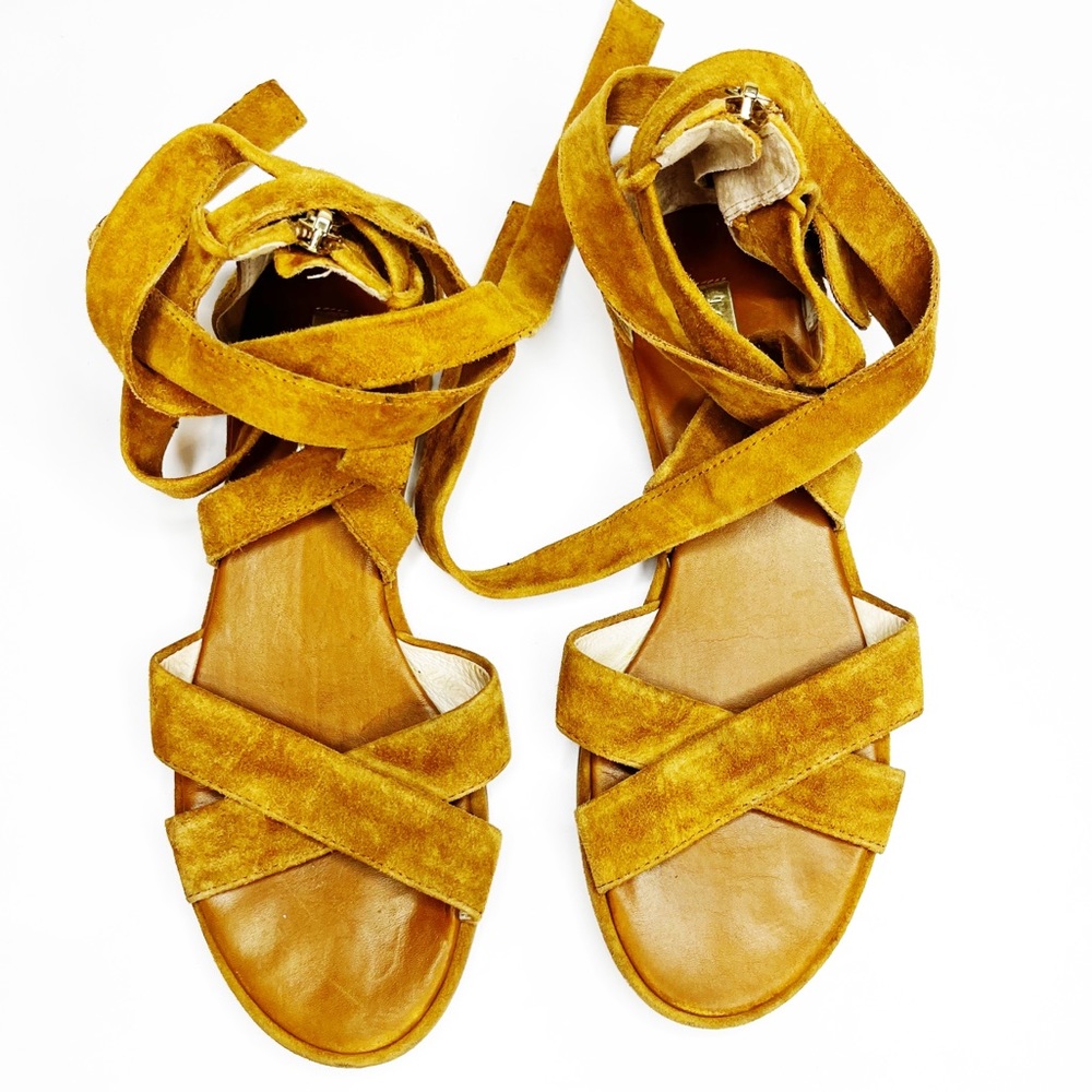 Louise et Cie Mustard Wrap Sandals